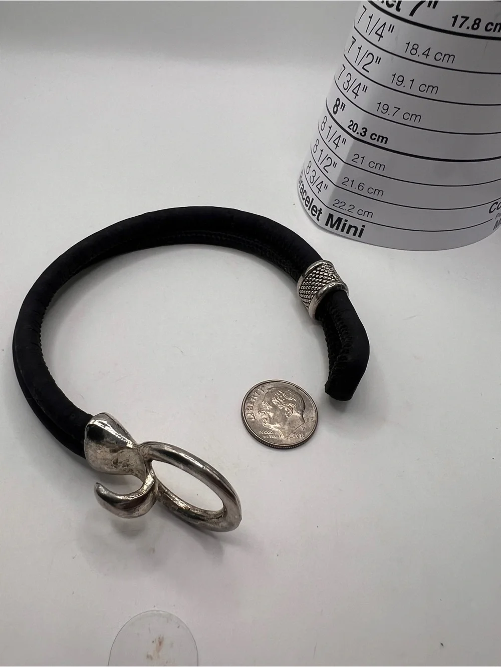 Black Double-Strand leather look cord Bracelet with Silver Accent